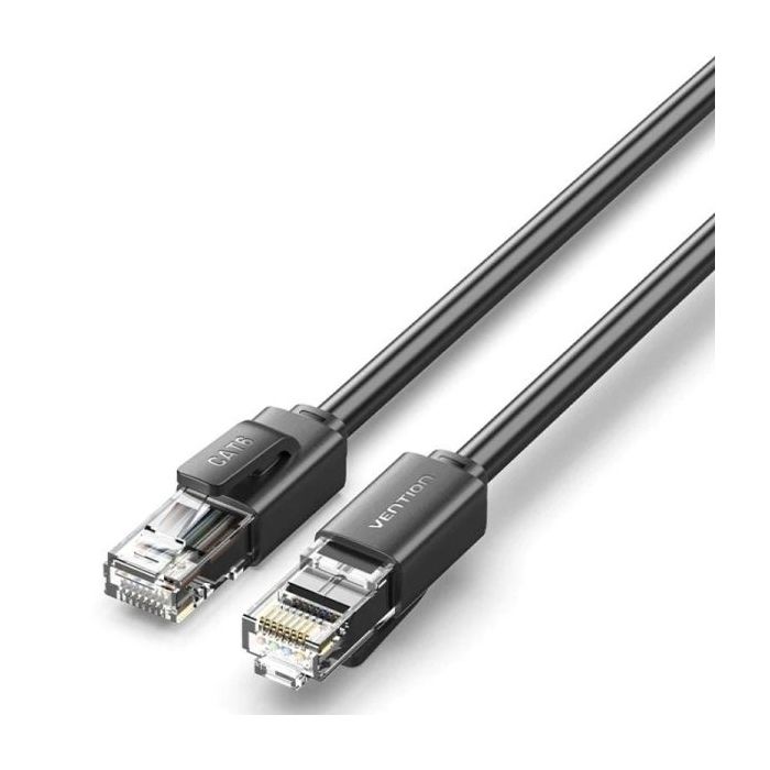 Vention Cable de Red Cat.6 UTP - Slim - Longitud 10m - Velocidad hasta 1Gbps - 26AWG - Cubierta de PVC - Color Negro