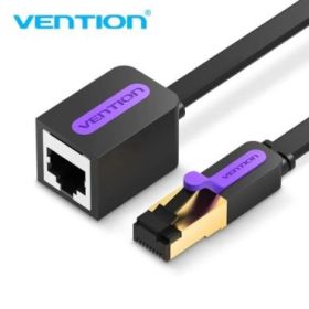 Vention Cable Extensor de Red Cat.7- Longitud 1.5m - Velocidad hasta 10Gbps - 30AWG - Conectores Chapados en Oro - Color Negro