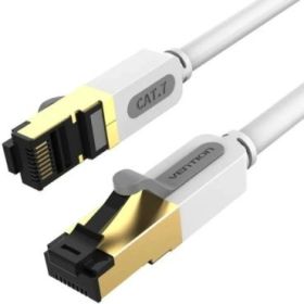 Vention Cable de Red Cat.7 SFTP - Longitud 1.5m - Velocidad hasta 10Gbps - 28AWG - Cubierta de PVC - Conectores Chapados en Oro - Color Gris