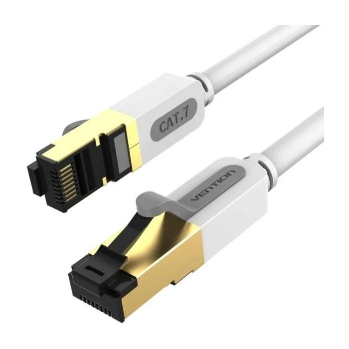 Vention Cable de Red Cat.7 SFTP - Longitud 1.5m - Velocidad hasta 10Gbps - 28AWG - Cubierta de PVC - Conectores Chapados en Oro - Color Gris