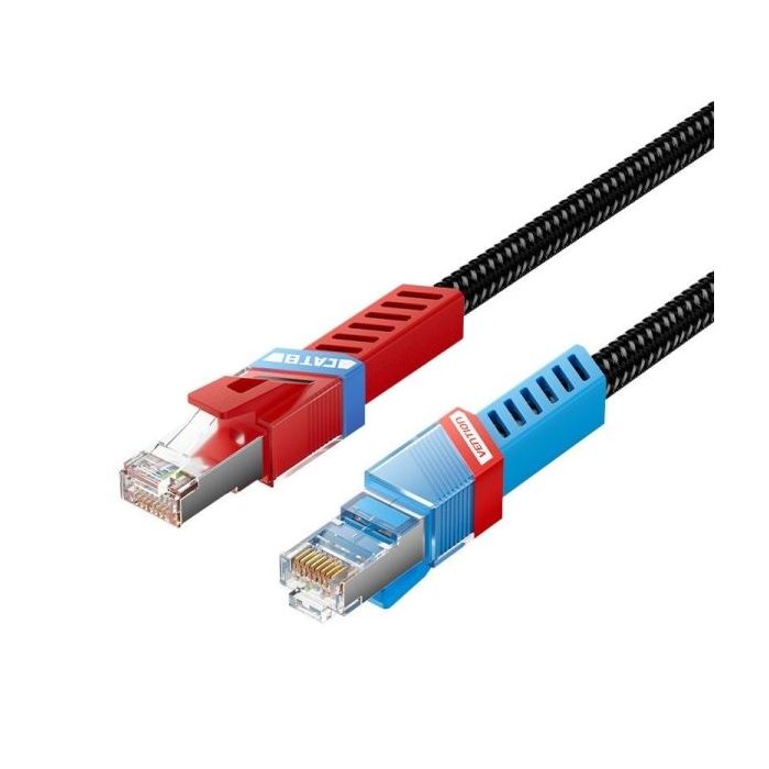 Vention Cable de Red Cat.8 SFTP - Longitud 10m - Velocidad hasta 40Gbps - 26AWG - Color Rojo y Azul