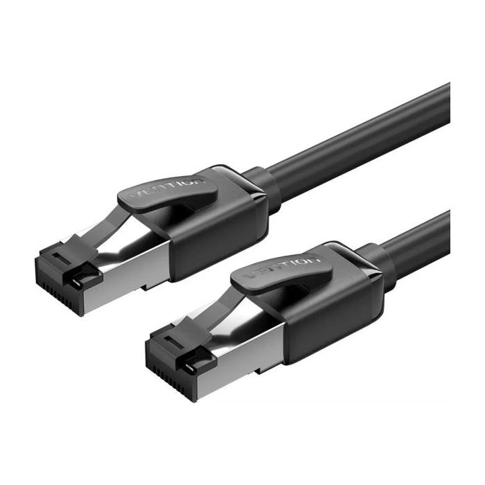 Vention Cable de Red Cat.8 SFTP - Longitud 20m - Velocidad hasta 40Gbps - 28AWG - Blindaje Multicapa - Color Negro