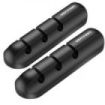 Vention Pack de 2 Organizadores de Cable -  3 Puertos - Silicona - Color Negro