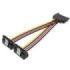 Vention Cable Alimentacion SATA - Longitud 0.15m - 15P Macho - 2x15P Hembra Acodado - 18 AWG - Color Negro