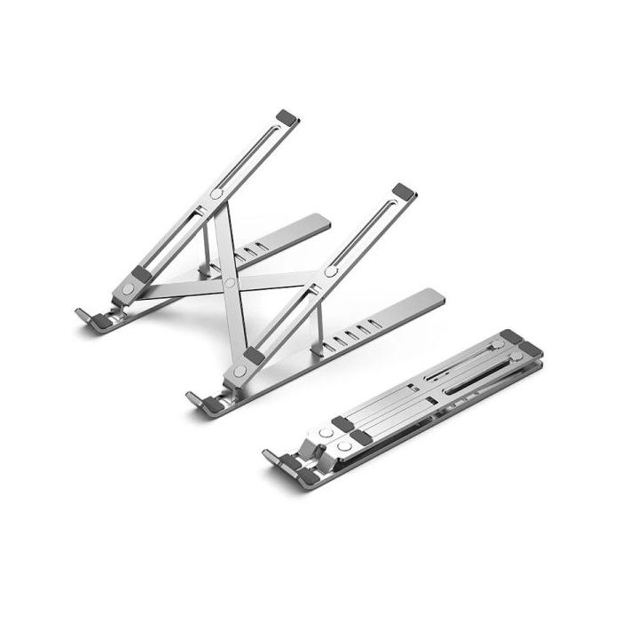 Vention Soporte para Portatiles hasta 17" - Soporta hasta 15kg - Antideslizante - Aluminio - Angulo Ajustable - Color Plata