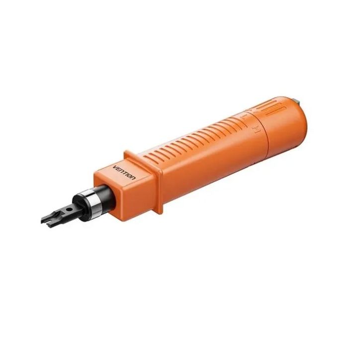 Vention Insertadora para RJ45/RJ11 - Multifuncional para Insertar, Fijar y Cortar Cables - Potencia de Impacto Ajustable - Mango Antideslizante - Color Naranja