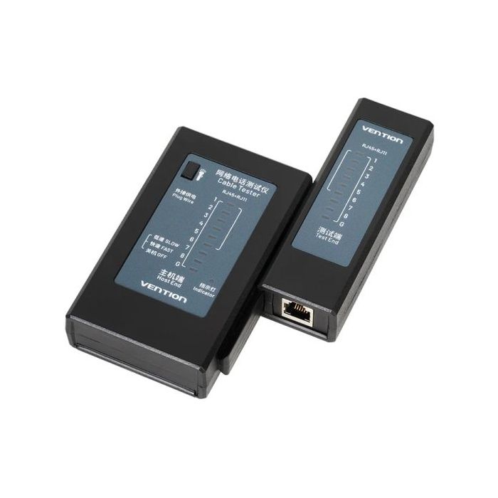 Vention Testeador Manual para Cables de Red RJ45 y RJ11 - Alcance hasta 300m - Color Negro