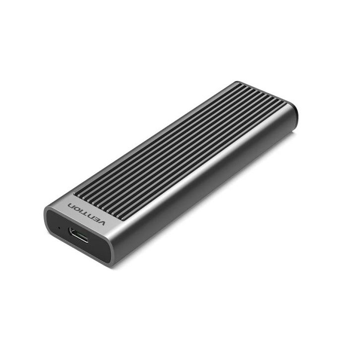 Vention Carcasa Externa SSD M.2 NVMe - Disipador de Calor - USB 3.1 - Velocidad hasta 10Gbps - Aluminio - Modo de Suspension Automatica - Color Gris