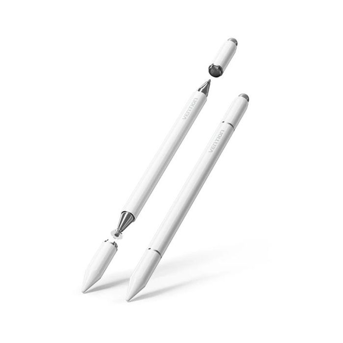 Vention Lapiz Digital 3 en 1 para Tablet y Smartphone - Recargable - Acero Inoxidable - Magnetico - Aluminio - Triple Punta - 9x162.4mm - Color Blanco