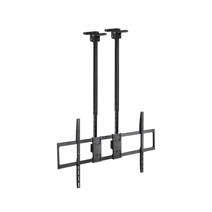 Tooq Soporte de Techo para Pantallas 60-120" - Doble Mastil - Inclinable y Extensible - Gestion de Cables - Peso Max. 120kg - VESA Max. 1000x600mm - Color Negro