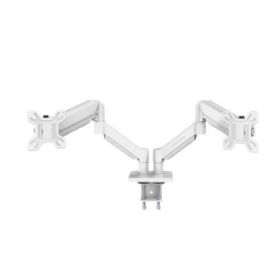 Mars Gaming MARMPRO2 Soporte de Mesa con Brazos Articulados para 2 Monitores hasta 32" - Incluye Accesorios - Articulado 360° - VESA 100x100 - Muelle de Gas - 1000x460x115mm - Color Blanco