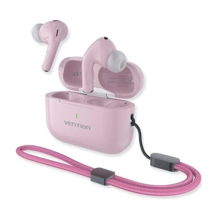 Vention Echo Lite E11 Plus Auriculares Intraurales Inalambricos - Bluetooth 6.0 - Autonomia hasta 6h - Estuche con Bateria de 250mAh - Color Rosa