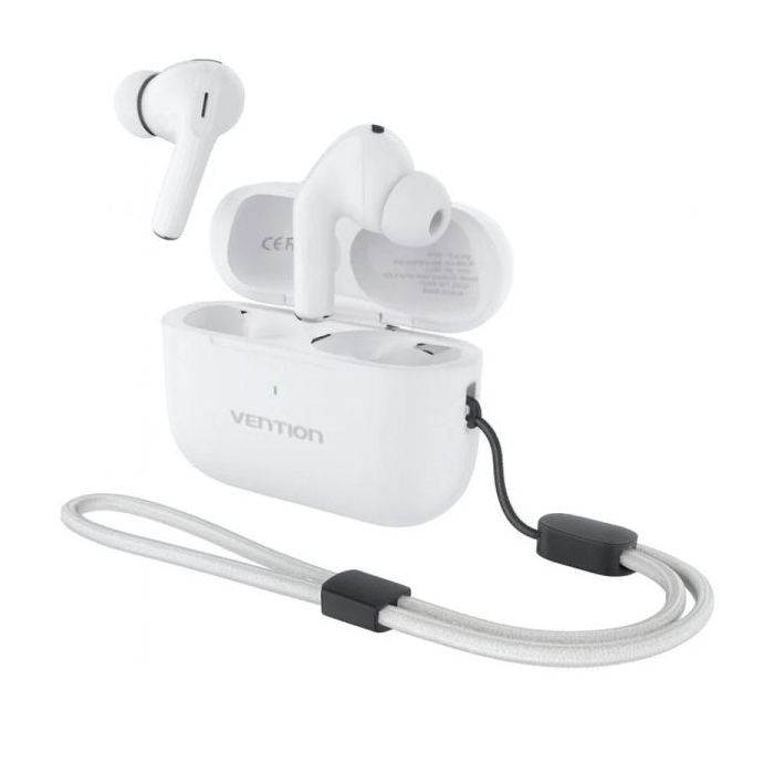 Vention Echo Lite E11 Pro Auriculares Intraurales Inalambricos - Bluetooth 6.0 - Estuche con Bateria de 300mAh - Cancelacion Activa de Ruido ANC - Color Blanco