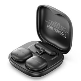 Vention Microfono de Solapa Inalambrico - Sujeccion Magnetica o Clip - 2 Transmisores - 1 Receptor - Cancelacion de Ruido por IA - Alcance hasta 50m - USB-C con Adaptador Lightning - Color Negro