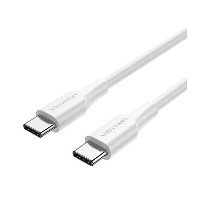 Vention Cable USB-C - Potencia hasta 60W - Longitud 1m - Carcasa de PVC - Velocidad hasta 480Mbps - Color Blanco