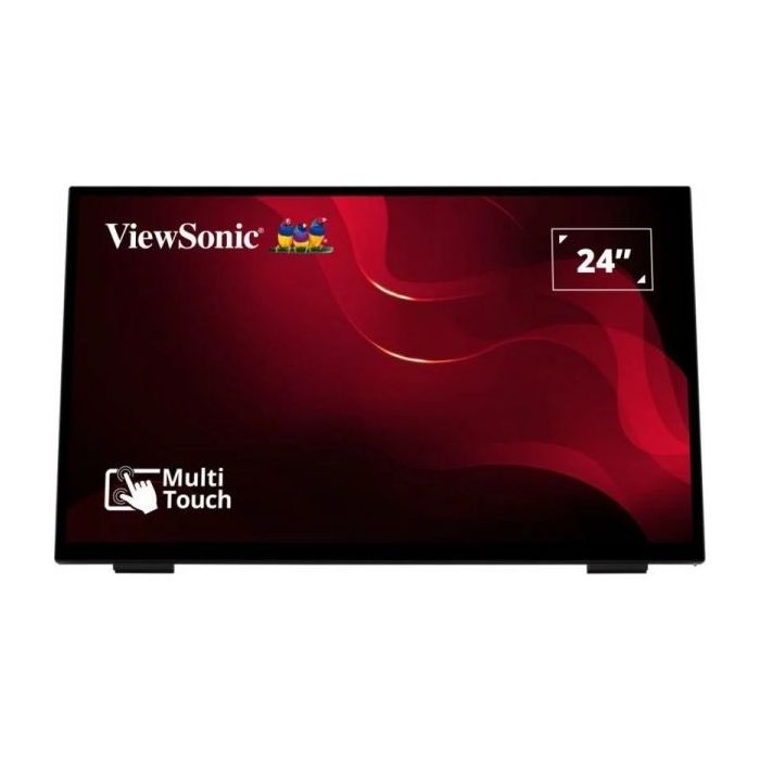 ViewSonic TD2465 Monitor Tactil 23.8" LED FHD 60Hz - Hasta 10 Puntos de Contacto - Respuesta 7ms - Altavoces 4W - HDMI, Displayport, USB - VESA 100x100 mm - Color Negro