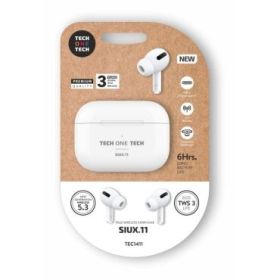 TechOneTech SIUX Auriculares Inalambricos Bluetooth TWS - Hasta 20h de Reproduccion - IPX5 - Color Blanco