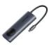 Vention Estacion de Docking 6 en 1 - 100W - Cable USB-C de 15cm Integrado - HDMI 4K - 2xUSB-C - 2xUSB-A - Power Delivery - Cargador Inalambrico - Color Gris