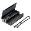 Vention Estacion de Docking 9 en 1 - Soporte Multidispositivo - Multiples Compartimentos - Ethernet RJ45 - Incluye Cable - HDMI 4K - 3xUSB-C - 3xUSB-A - Tarjeta TF - SD - Power Delivery - Color Gris