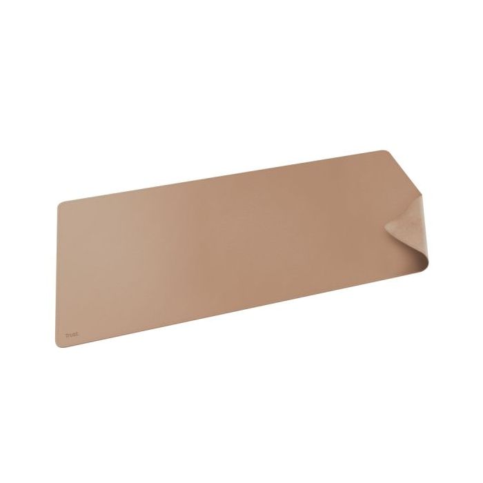 Trust Benya Alfombrilla de Escritorio XXL - PVC - Superficie Suave - Antideslizante - Flexible - 430x900mm - Color Beige