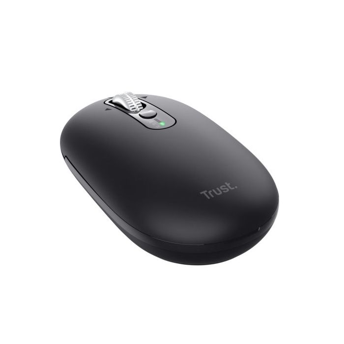 Trust Seron Raton Inalambrico - Ajustable hasta 3200dpi - Bluetooth - Recargable - Clic Silencioso - Receptor USB-C - Multiplataforma - 31x62x111mm - Color Negro
