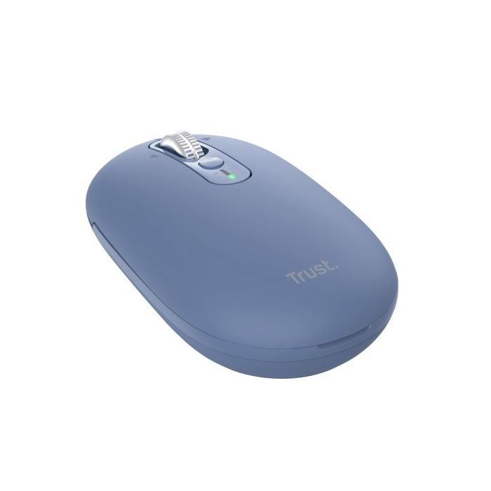 Trust Seron Raton Inalambrico - Ajustable hasta 3200dpi - Bluetooth - Recargable - Clic Silencioso - Receptor USB-C - Multiplataforma - 31x62x111mm - Color Azul