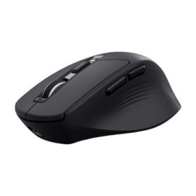 Trust Niven Raton Inalambrico de 7 Botones - Ajustable hasta 3200dpi - Bluetooth - Recargable - Indicadores LED - Clic Silencioso - Receptor USB-C - Multidispositivo - 44x73x110mm - Color Negro