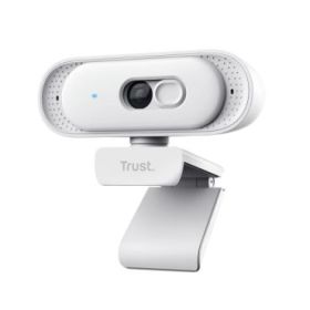 Trust Tomar Webcam QHD 2K - Cable 2m - Microfono Incorporado - Balance de Blancos Automatico - Modo de Privacidad - Rosca 1/4" - Campo de Vision de 76 Grados - 53x55x93mm - Color Blanco
