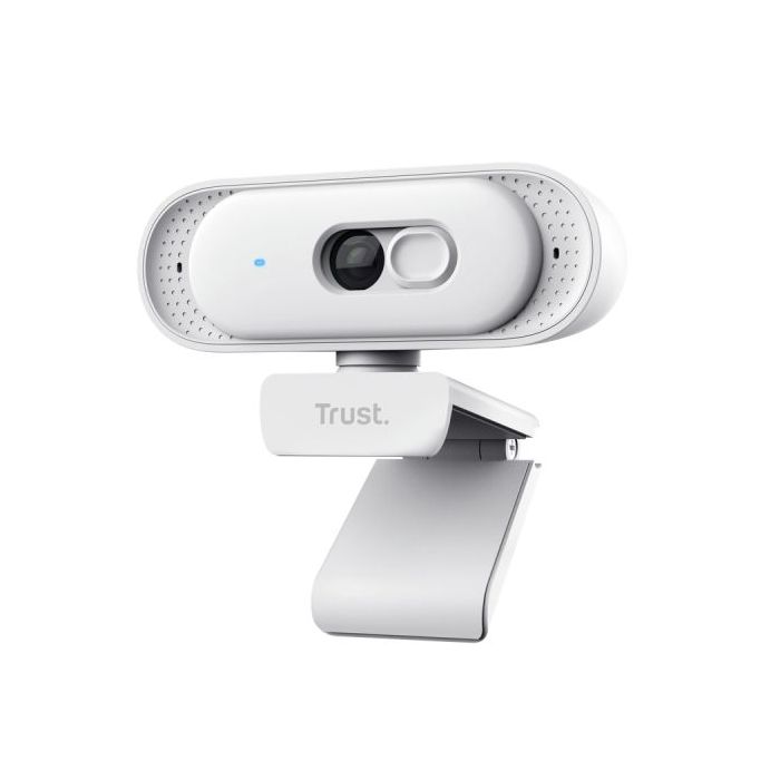 Trust Tomar Webcam QHD 2K - Cable 2m - Microfono Incorporado - Balance de Blancos Automatico - Modo de Privacidad - Rosca 1/4" - Campo de Vision de 76 Grados - 53x55x93mm - Color Blanco