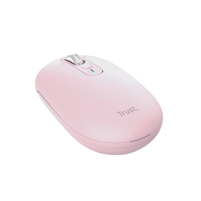 Trust Seron Raton Inalambrico - Ajustable hasta 3200dpi - Bluetooth - Recargable - Clic Silencioso - Receptor USB-C - Multiplataforma - 31x62x111mm - Color Rosa