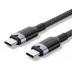 Vention Cable USB-C - Potencia hasta 240W - Longitud 1m - Recubrimiento de Nailon Trenzado - Velocidad hasta 480Mbps - Color Negro