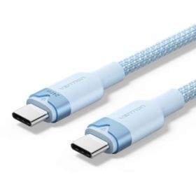 Vention Cable USB-C - Potencia hasta 240W - Longitud 2m - Recubrimiento de Nailon Trenzado - Velocidad hasta 480Mbps - Color Azul