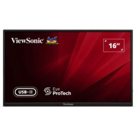ViewSonic VA1650 Monitor Portatil 16" IPS FHD 60Hz - Respuesta 7ms - Altavoces 2W - HDMI, USB-C - VESA 75x75 mm - Color Negro