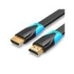 Vention Cable HDMI 2.0 Plano - Resolucion 4K - ARC - Longitud 10m - Conectores Chapados en Oro - Revestimiento en PVC - Color Negro