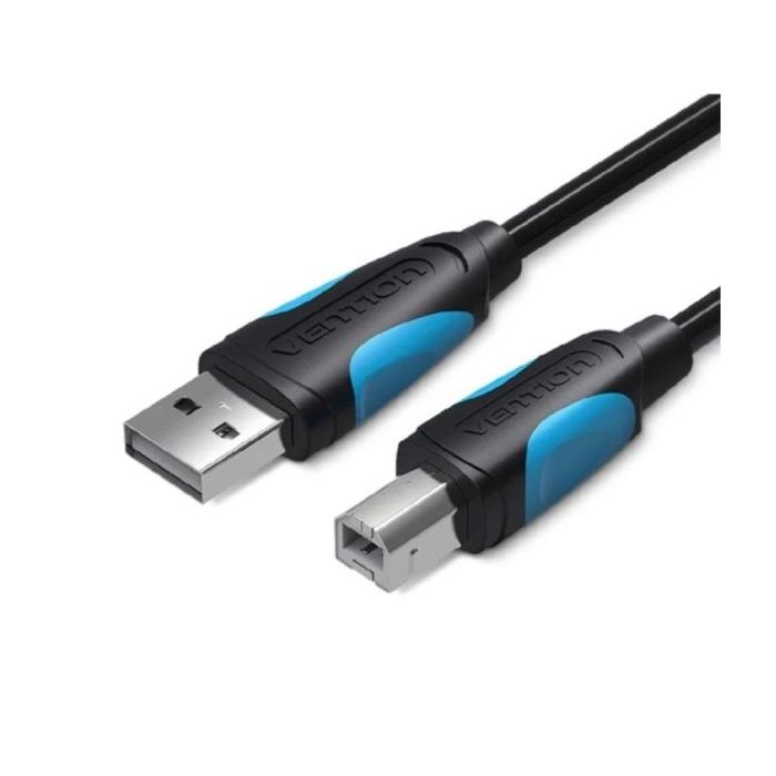 Vention Cable de Impresora - Longitud 10m - USB-A - USB-B - Transferencia hasta 480Mbps - PVC - Recubrimiento de Aluminio - Color Negro