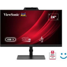 ViewSonic VG2441V Monitor LED 27" IPS FHD - Respuesta 4ms - Altavoces 4W - Webcam - Ajustable en Altura, Giratorio e Inclinable - HDMI, DisplayPort, USB-C - VESA 100x100mm - Color Negro
