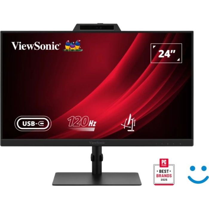 ViewSonic VG2441V Monitor LED 27" IPS FHD - Respuesta 4ms - Altavoces 4W - Webcam - Ajustable en Altura, Giratorio e Inclinable - HDMI, DisplayPort, USB-C - VESA 100x100mm - Color Negro
