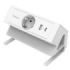 Fellowes Regleta de Sobremesa de 1 Toma - USB-A - USB-C - Cable 2m - Abrazadera para Escritorios de 10 a 45mm - 15.44x9.7x8.75cm - Color Blanco