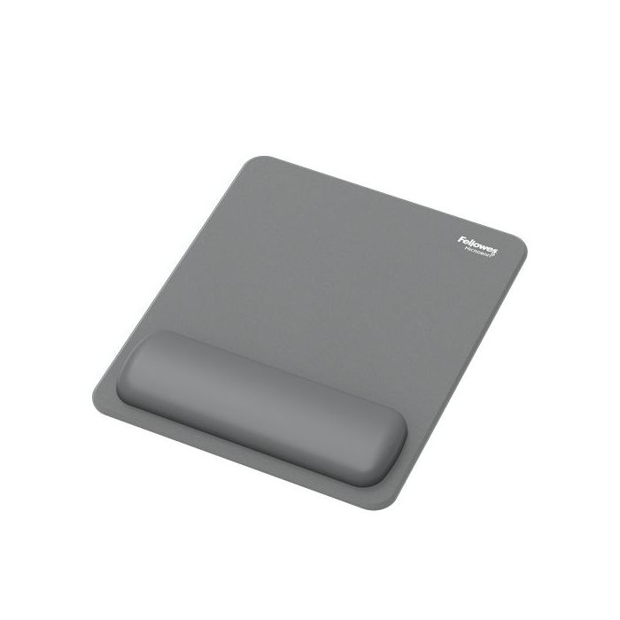 Fellowes Breyta Alfombrilla con Reposamuñecas - Revestimiento Antipolvo - Proteccion Antimicrobiana - Tacto Suave - Fabricado con Material Reciclado - 24x20x1.75cm - Color Gris