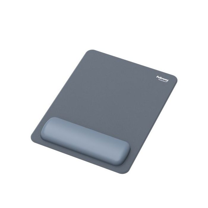 Fellowes Breyta Alfombrilla con Reposamuñecas XL - Revestimiento Antipolvo - Proteccion Antimicrobiana - Tacto Suave - Fabricado con Material Reciclado - 28x21x1.75cm - Color Azul