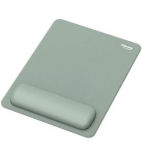 Fellowes Breyta Alfombrilla con Reposamuñecas XL - Revestimiento Antipolvo - Proteccion Antimicrobiana - Tacto Suave - Fabricado con Material Reciclado - 28x21x1.75cm - Color Verde Salvia
