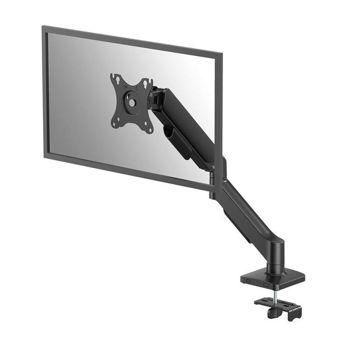 Fellowes Everyday Plus Soporte de Mesa con Brazo para Monitores hasta 32" y 9kg - Muelle a Gas - Fijacion con Abrazadera o Tornillos - Gestor de Cables - 56.4x49.3x11.7cm - Color Negro