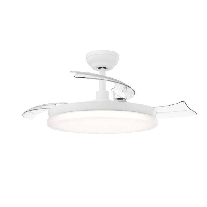 Philips Tynl Retractable Fan Ceiling Ventilador de Techo con Luz LED Hasta 5500K - Aspas Retractiles - 35W Ventilador + 28W Luz - Mando a Distancia - Color Blanco