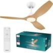 Philips Olas Fan Ceiling Ventilador de Techo con Luz LED Hasta 6500K - Aspas Fijas - 35W Ventilador + 24W Luz - Mando a Distancia - Color Blanco/Madera