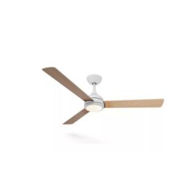 Philips Velyx Ceiling Ventilador de Techo con Luz LED Hasta 6500K - Aspas Fijas - 32W Ventilador + 24W Luz - Mando a Distancia - Color Blanco/Madera