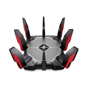 TP-Link Archer AX11000 Router Tribanda - Velocidad hasta 11Gbps - WiFi 6 - 2.5Gbps WAN - 8x 1Gbps LAN - USB - Antenas Externas - Administracion Basada en Web - Color Negro y Rojo