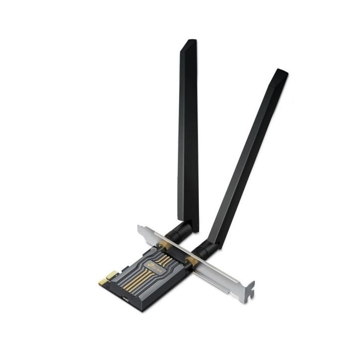 TP-Link Archer TBE400E Adaptador de Red PCI - Bluetooth - Velocidad 6.5Gbps - WiFi 7 Tribanda - 2 Antenas Multidireccionales - Seguridad Avanzada - Color Negro
