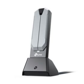 TP-Link Archer TBE400UH Adaptador USB a WiFi 7 con Base - Tribanda - Velocidad 6.5Gbps - Tecnologia MLO - Cable 1.2m - Seguridad Avanzada - Color Gris