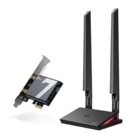 TP-Link Archer TBE550E Adaptador de Red PCI - Base con LED - Bluetooth - Velocidad 9.3Gbps - WiFi 7 Tribanda - 2 Antenas Multidireccionales - Seguridad Avanzada - Color Negro