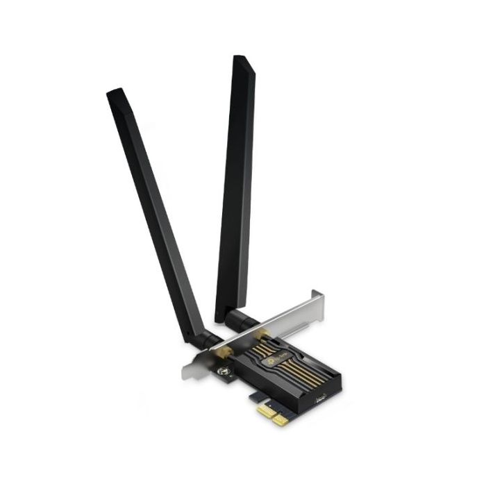 TP-Link Archer TBE552E Adaptador de Red PCI - Indicador LED - Bluetooth - Velocidad 9.3Gbps - WiFi 7 Tribanda - 2 Antenas Multidireccionales - Seguridad Avanzada - Color Negro